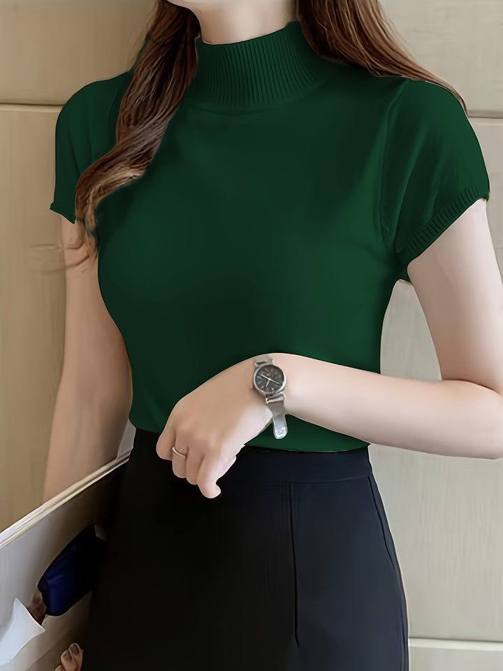 Marnie | Half-Turtleneck Short-Sleeve Top