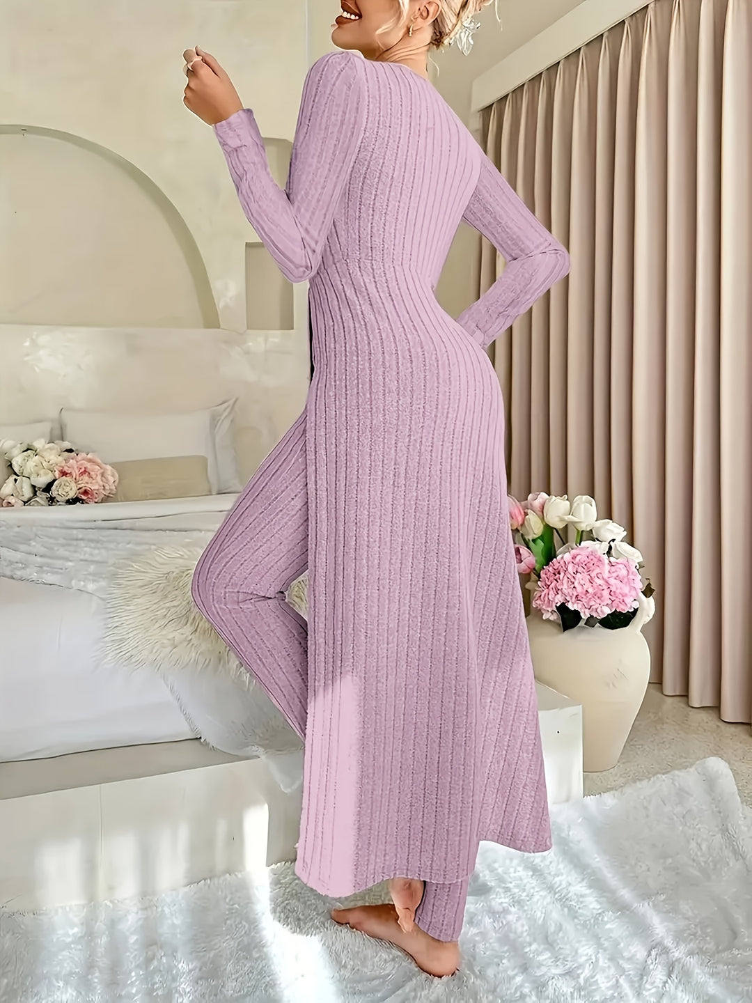 Georgina | Ribbed Lounge Two-Piece Set