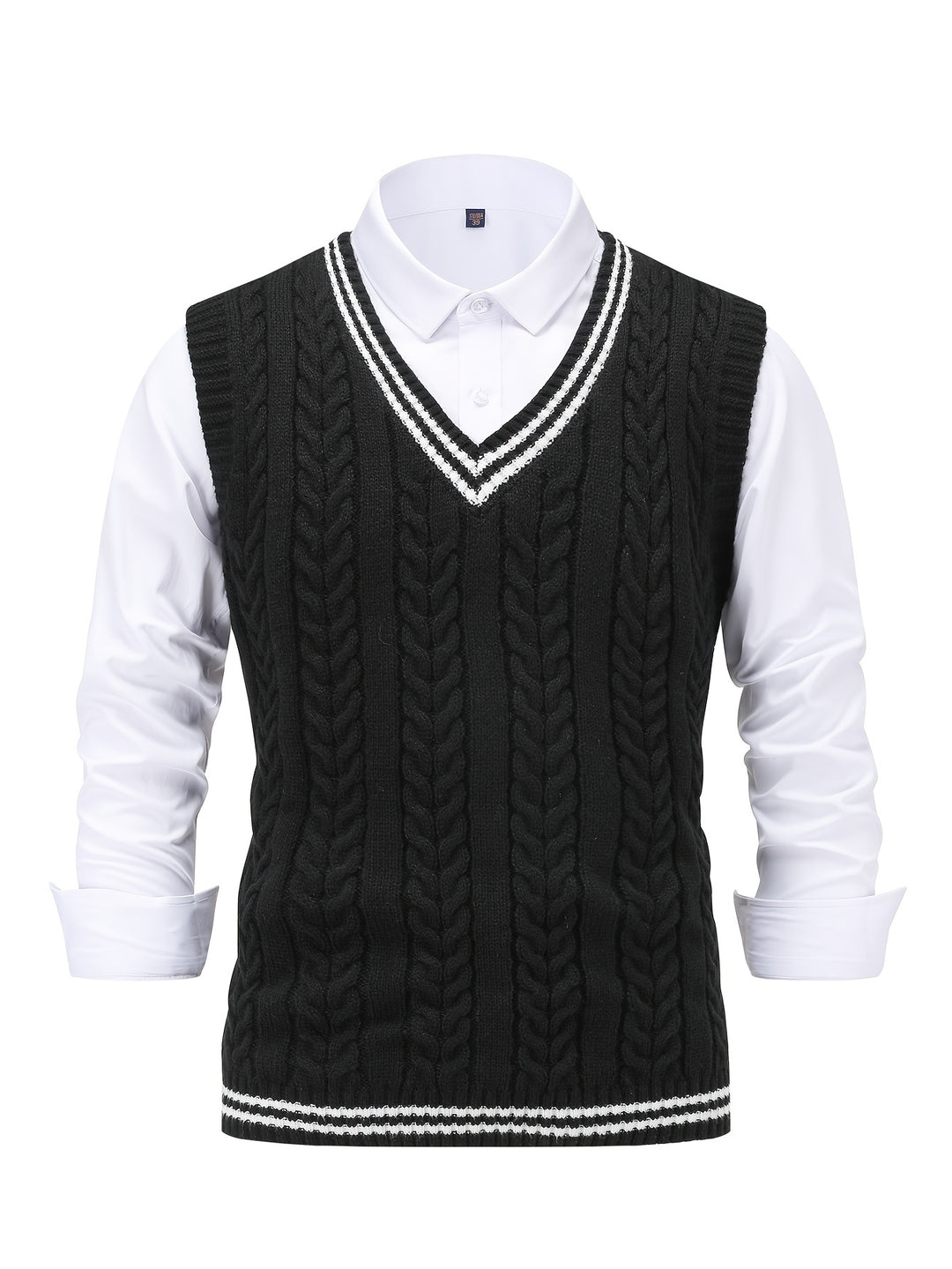 Graham | Cable-Knit V-Neck Vest