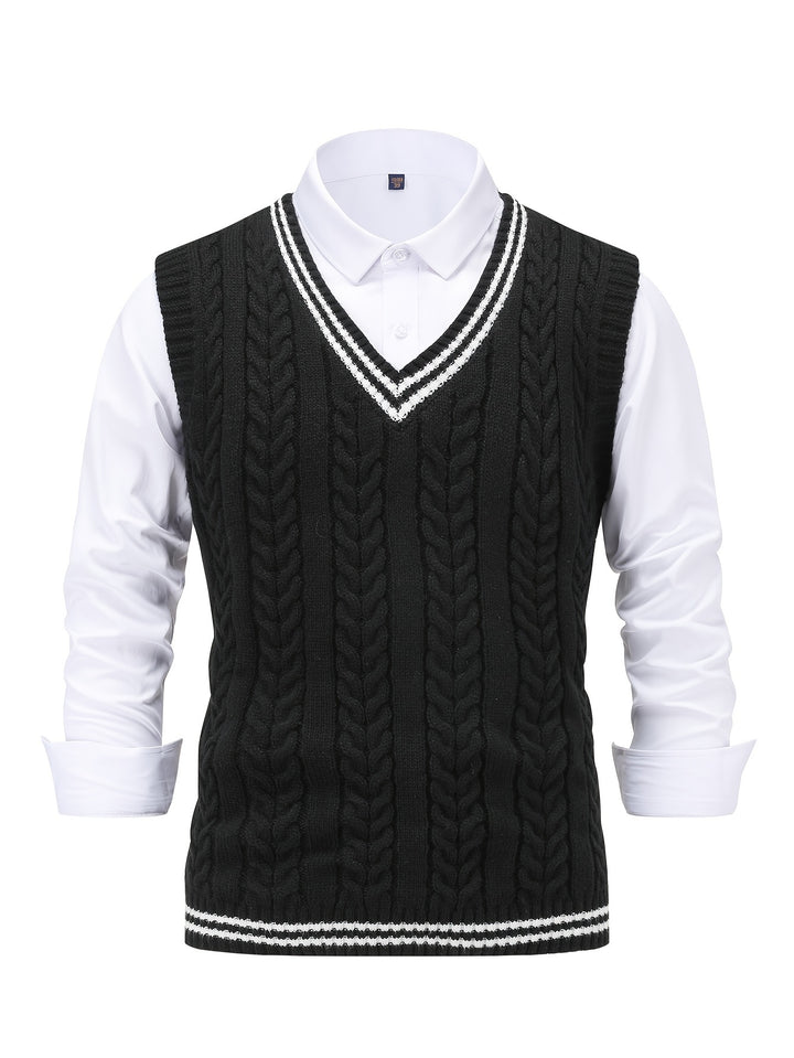 Graham | Cable-Knit V-Neck Vest