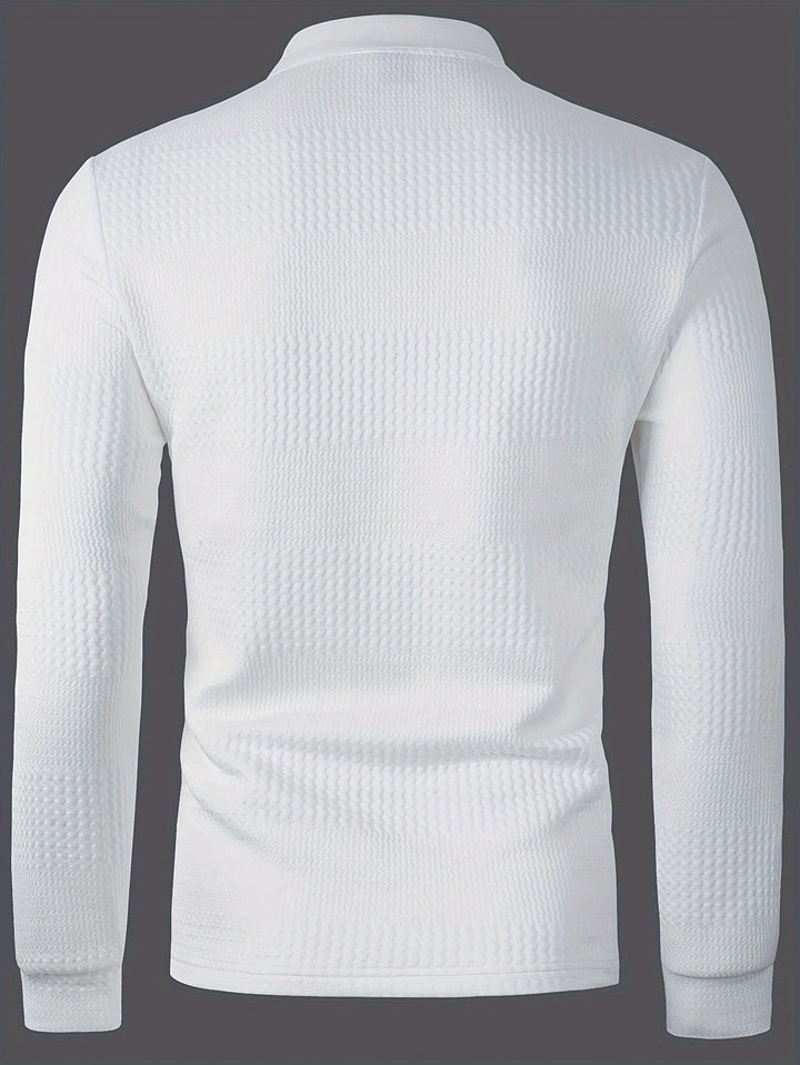 Maxwell | Textured Long Sleeve Polo Shirt
