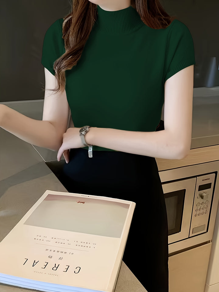 Marnie | Half-Turtleneck Short-Sleeve Top