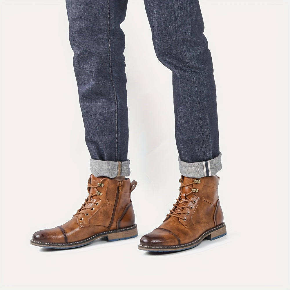 Logan | Cap-Toe Lace-Up Ankle Boots