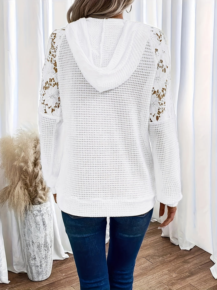 Lenora | Lace-Detail Hooded Top