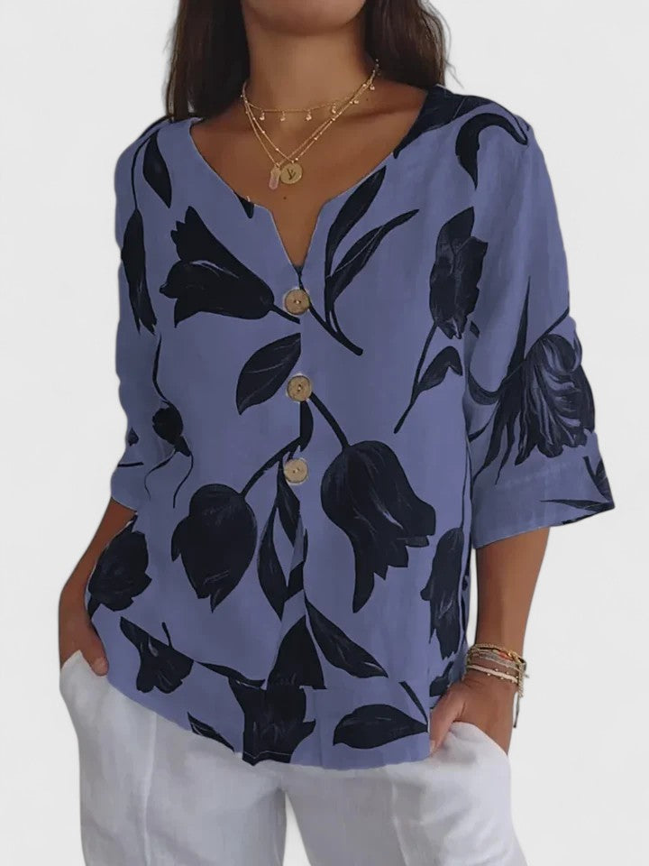 Heather | Relaxed V-Neck Blouse