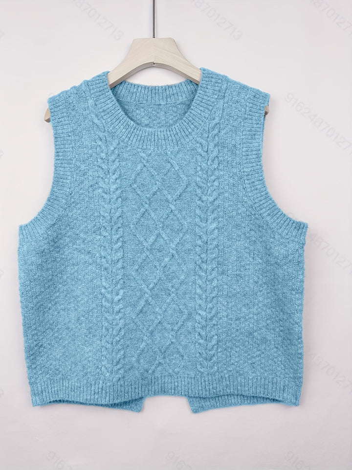 Elaine | Cable-Knit Sleeveless Sweater Vest