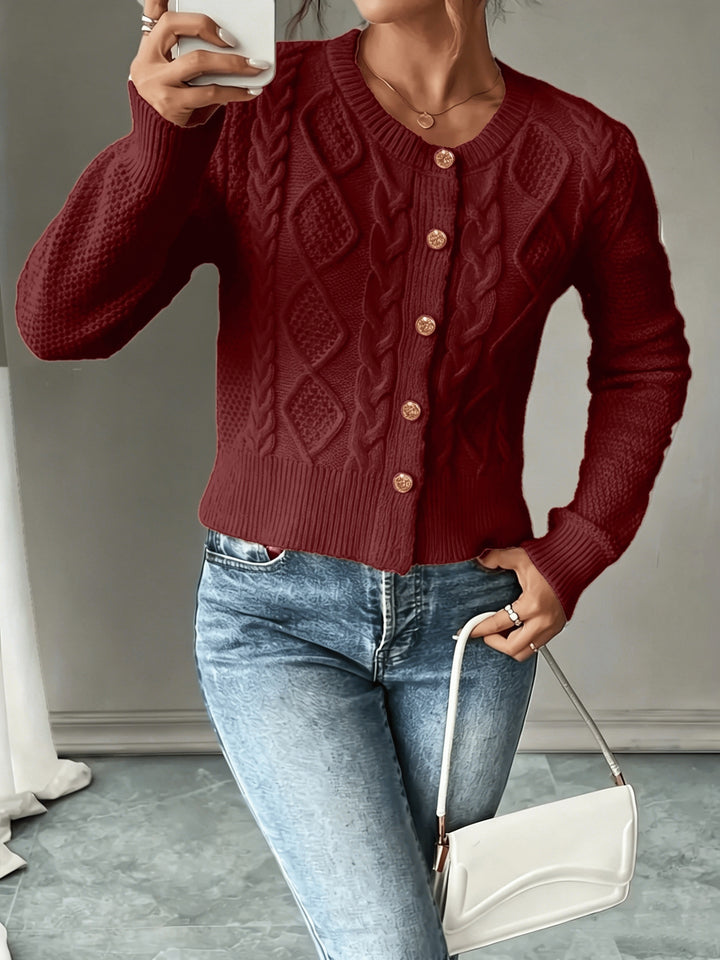 Matilda | Cable-Knit Button-Front Cardigan