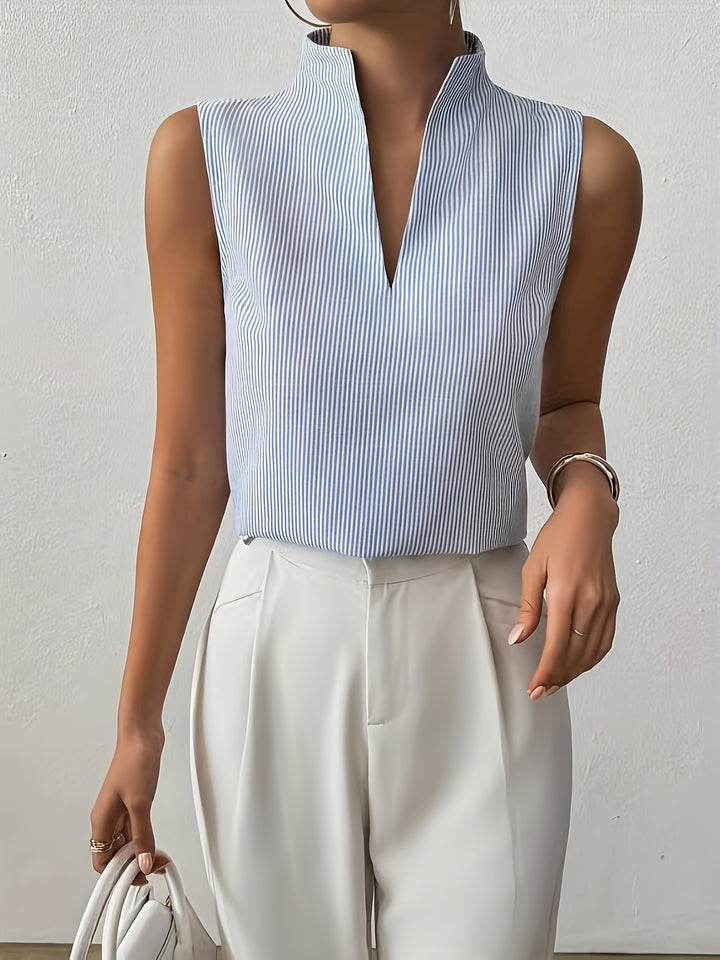 Marlowe | Sleeveless Stand-Collar Blouse