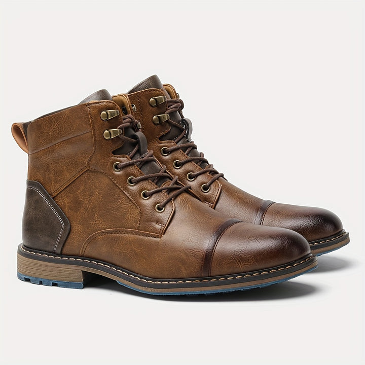 Logan | Cap-Toe Lace-Up Ankle Boots