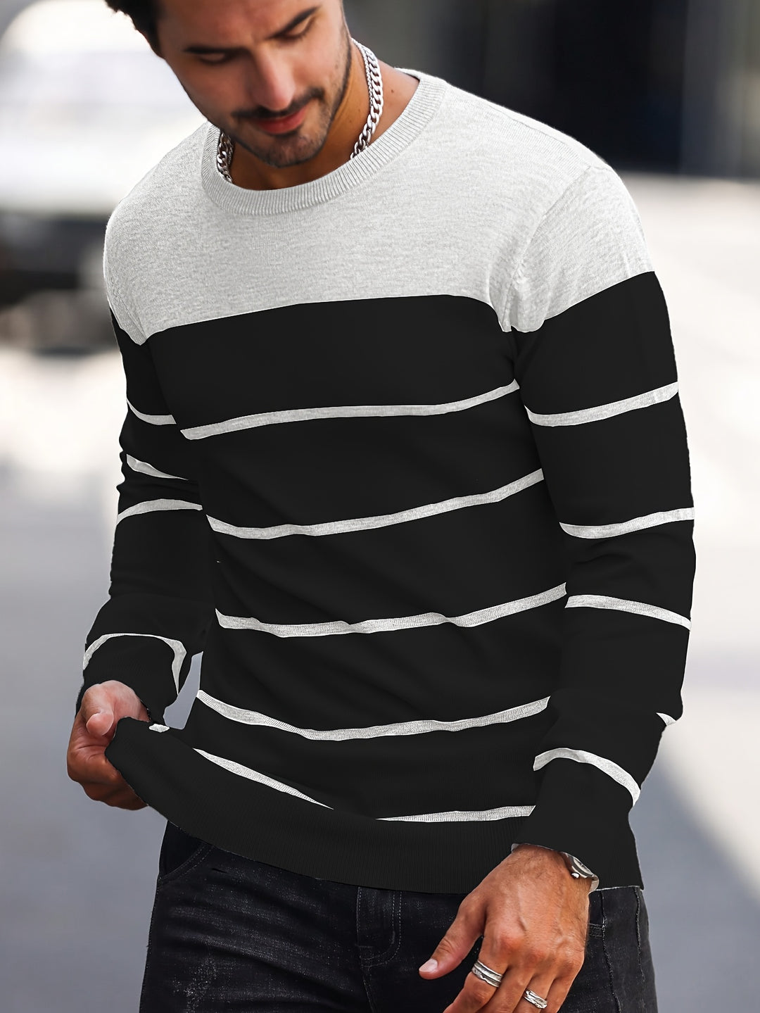 Bennington | Classic Striped Crew Neck Sweater