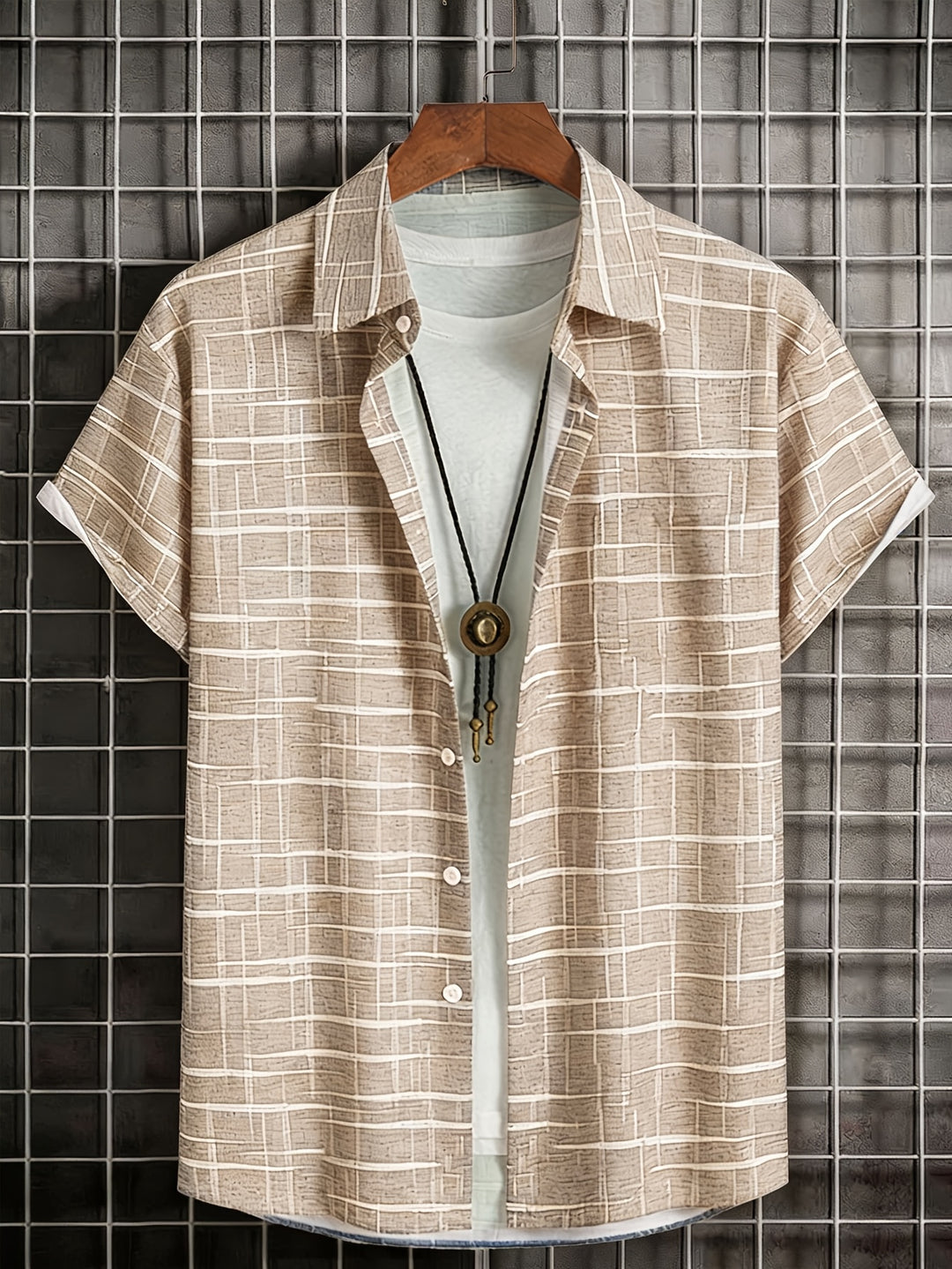 Weston | Textured Grid Short Sleeve Shirt