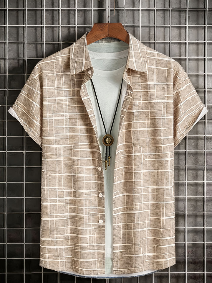 Weston | Textured Grid Short Sleeve Shirt