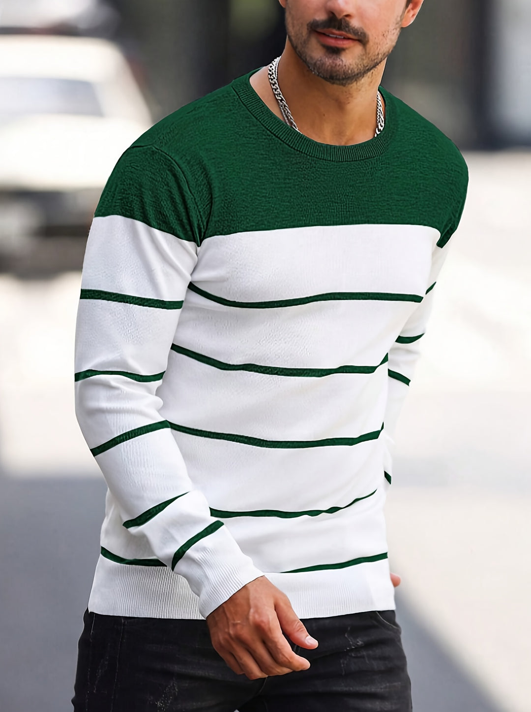 Bennington | Classic Striped Crew Neck Sweater