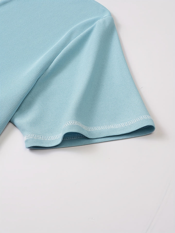 Maxwell | Textured Button-Neck Tee