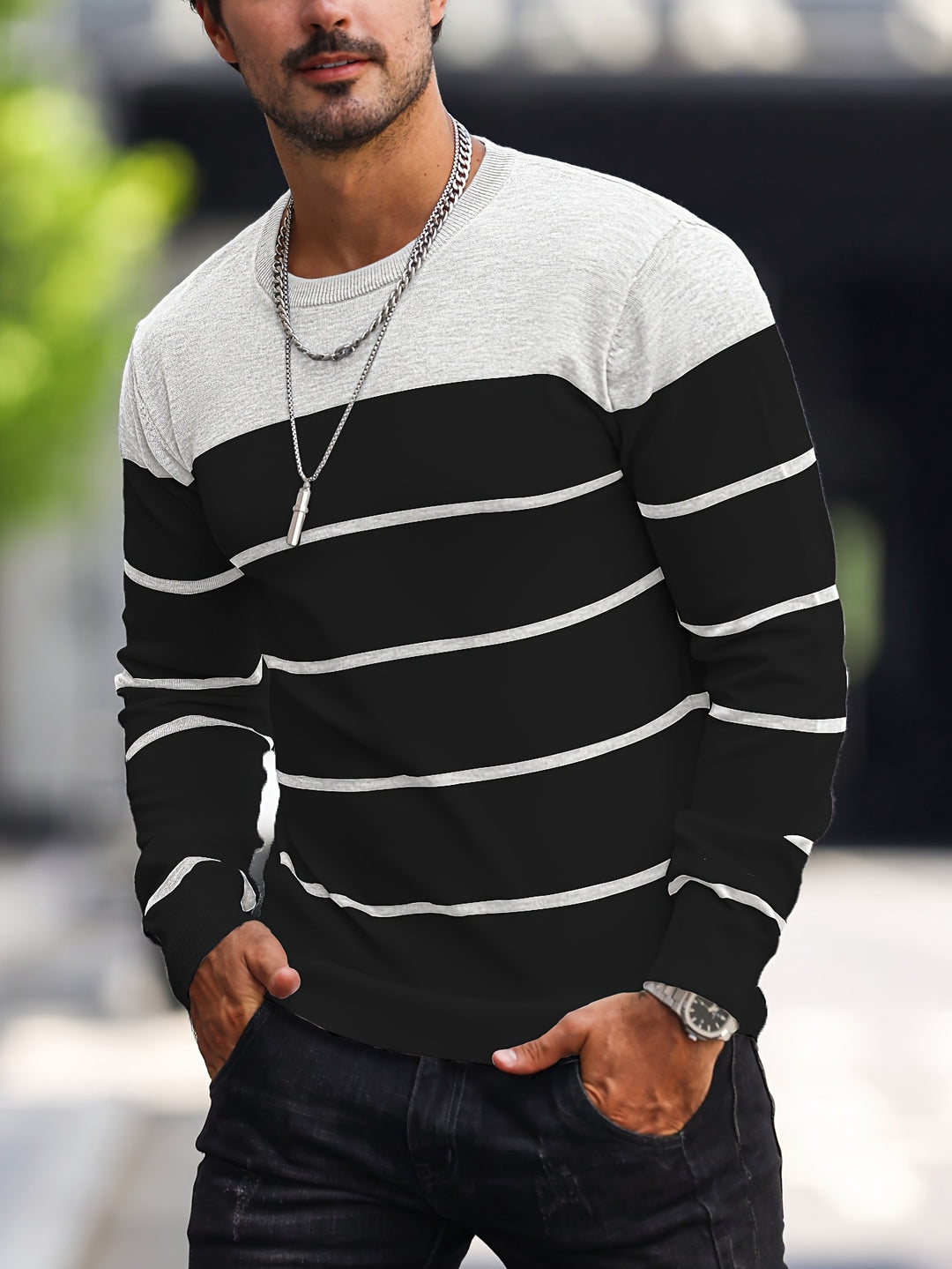 Bennington | Classic Striped Crew Neck Sweater