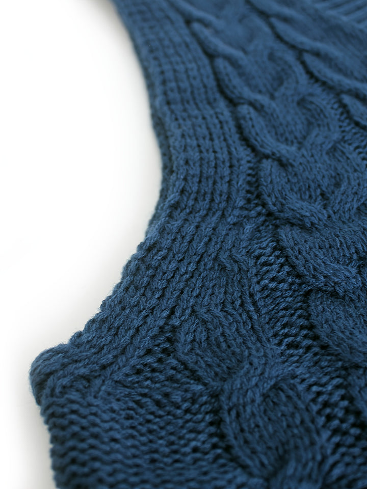 Genevieve | Cable-Knit V-Neck Sweater Vest