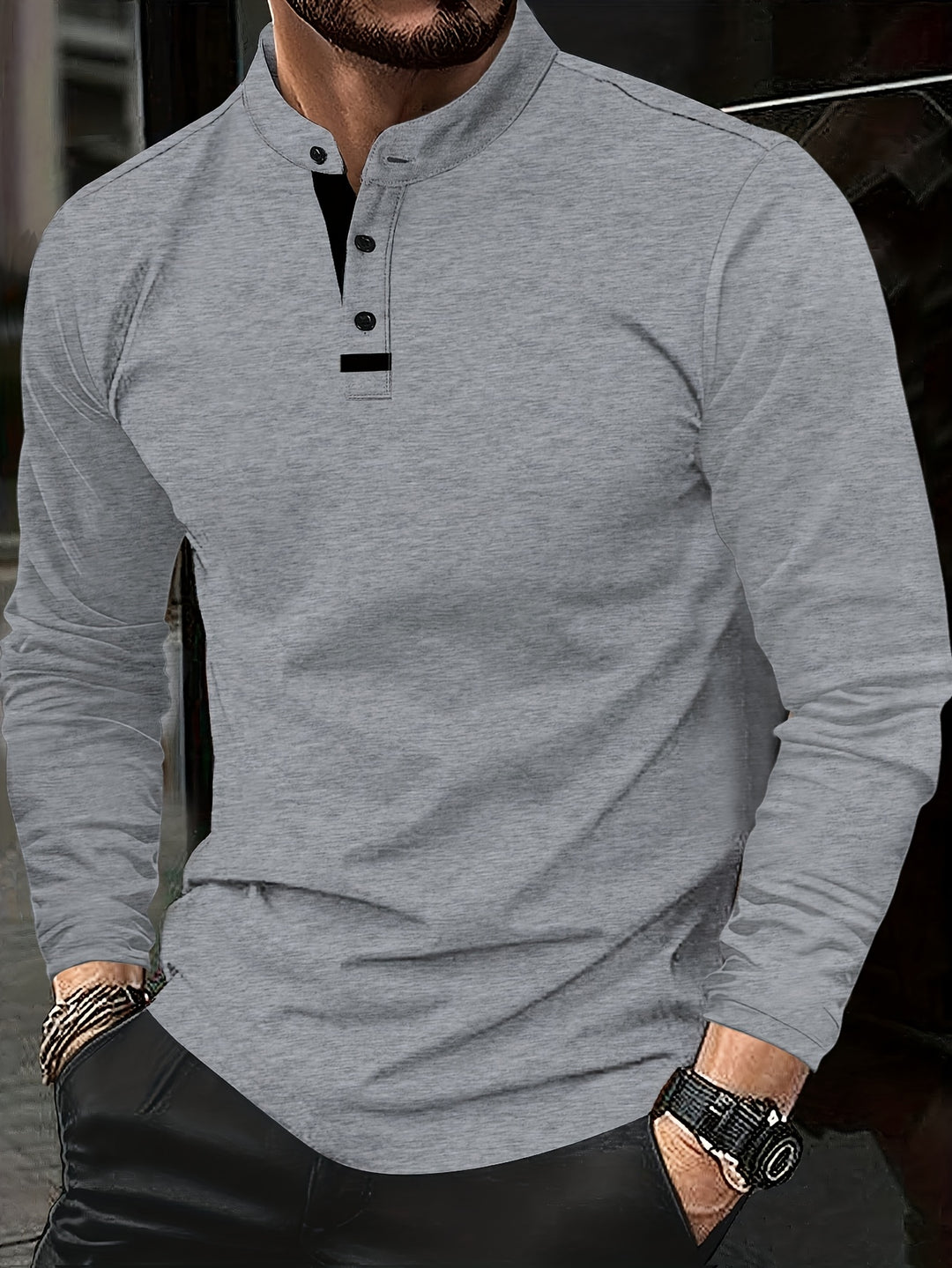Gareth | Refined Long-Sleeve Henley Shirt