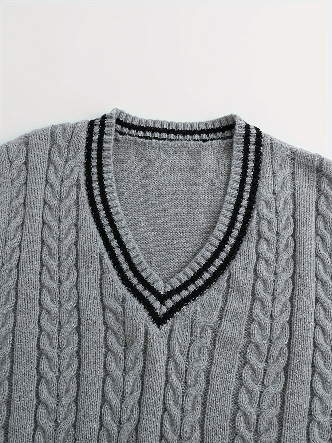 Graham | Cable-Knit V-Neck Vest