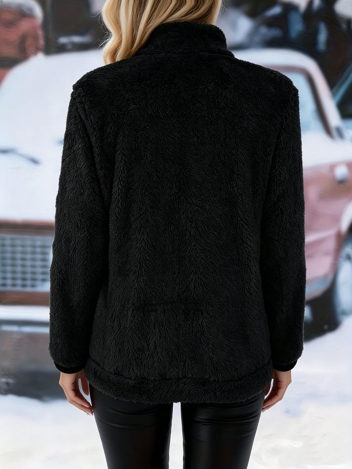Greta | Cozy Contrast Zip Jacket
