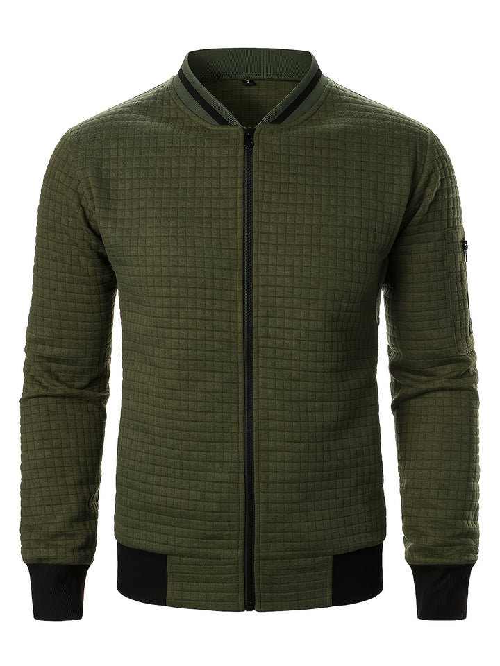 Hayes | Textured Zip Bomber Jacket