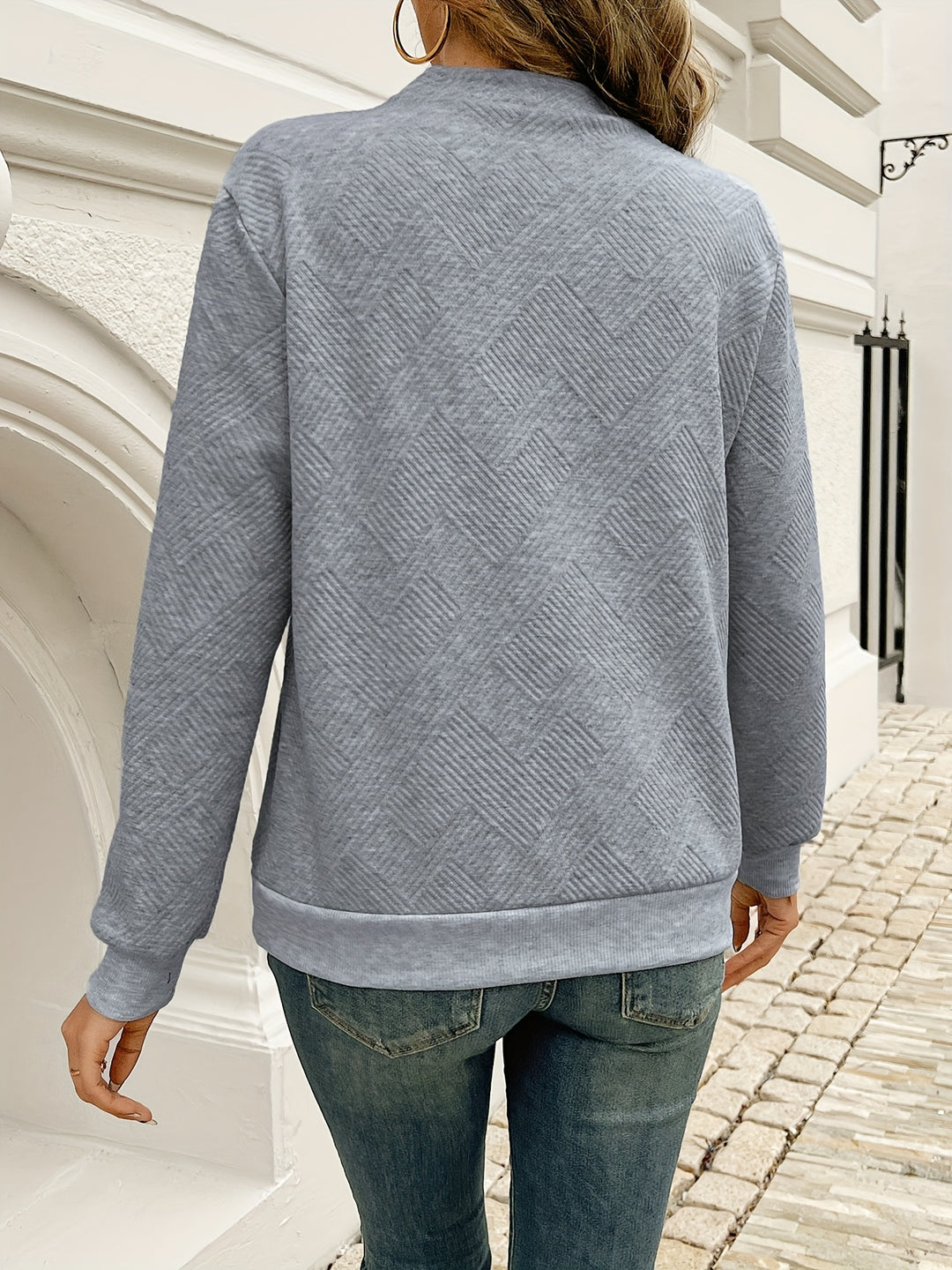 Delphina | Asymmetrical Button-Neck Sweater