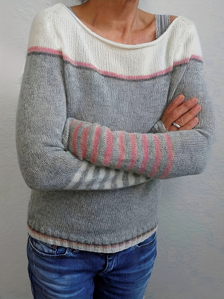Sabine | Boat-Neck Color-Block Sweater
