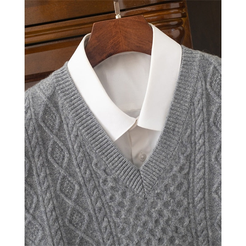 Frederick | Cable-Knit V-Neck Sweater Vest