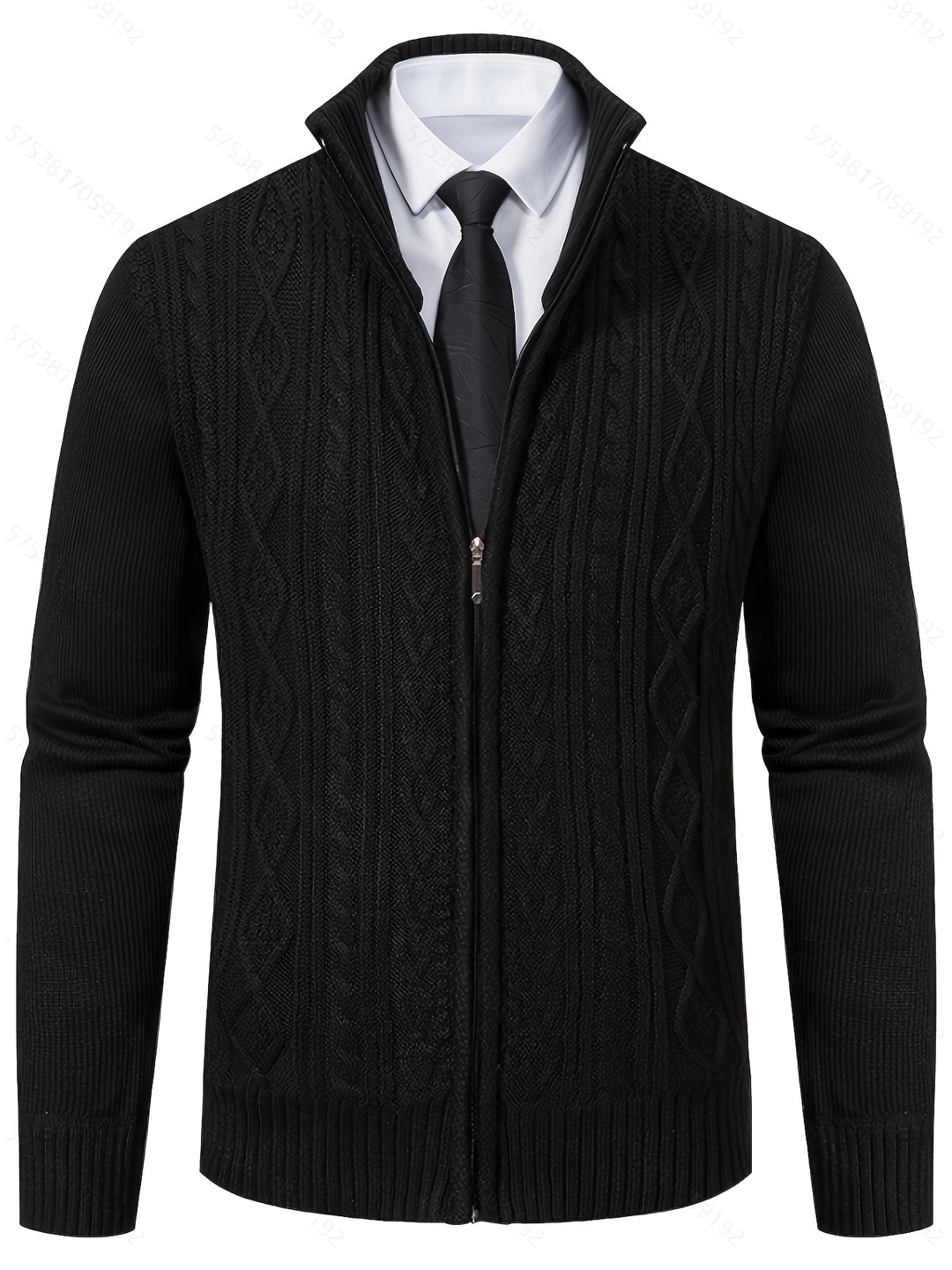 Malcolm | Textured Zip-Up Cardigan