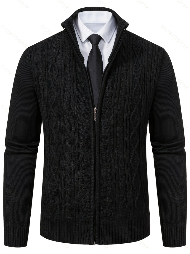 Malcolm | Textured Zip-Up Cardigan