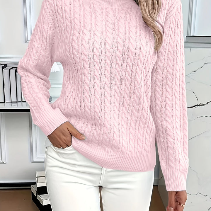 Elspeth | Cable-Knit Round Neck Sweater