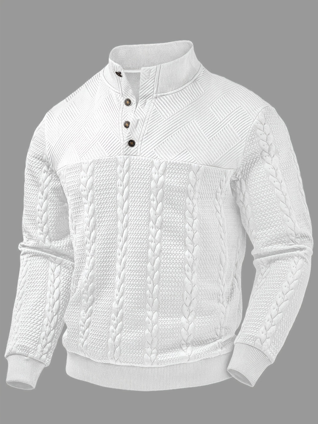 Callahan | Textured Button-Neck Pullover