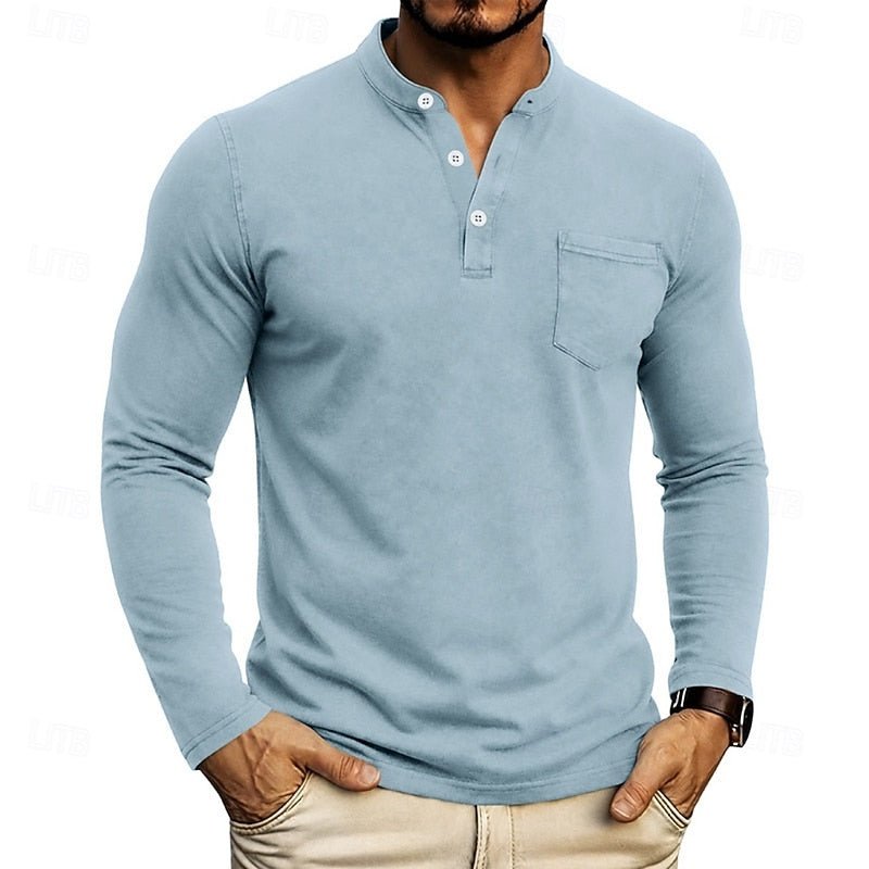 Landon | Classic Long-Sleeve Henley Shirt