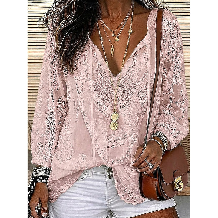 Delaney | Romantic Lace V-Neck Blouse