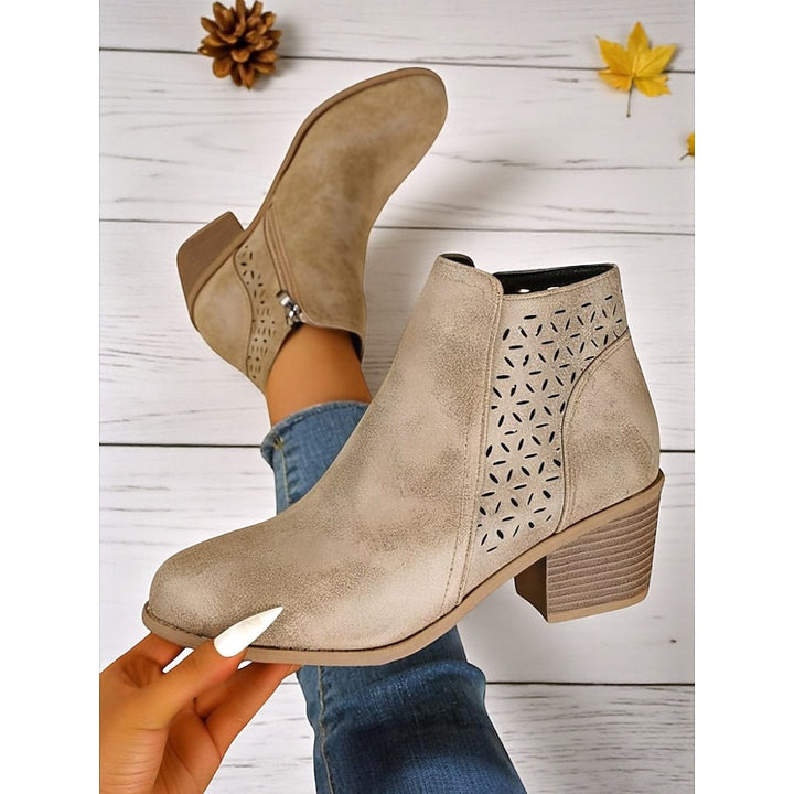 Winifred | Cutout Low-Heel Ankle Boots