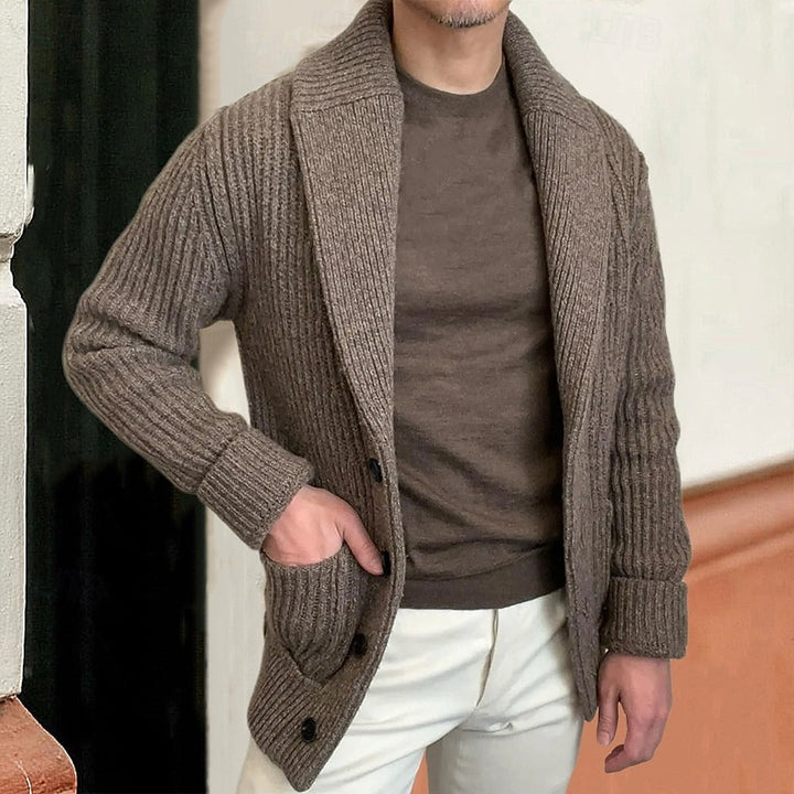 Preston | Shawl Collar Ribbed Cardigan