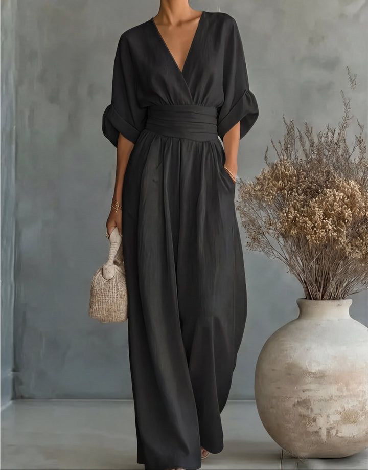 Cecilia | Wide-Leg V-Neck Jumpsuit
