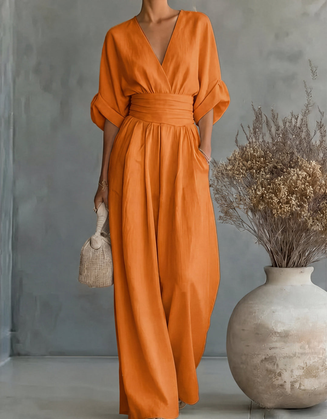 Cecilia | Wide-Leg V-Neck Jumpsuit