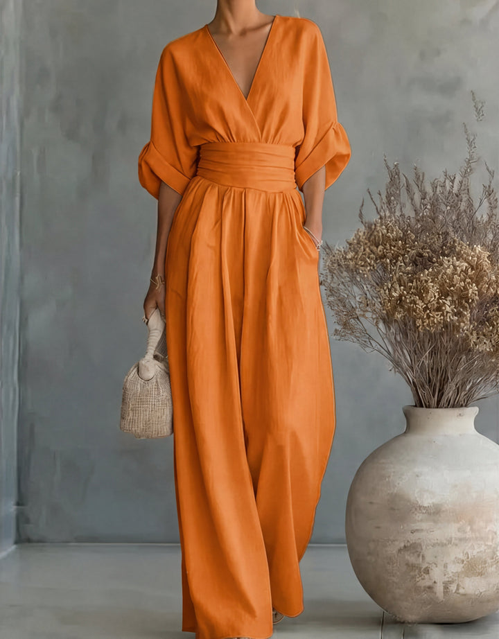 Cecilia | Wide-Leg V-Neck Jumpsuit