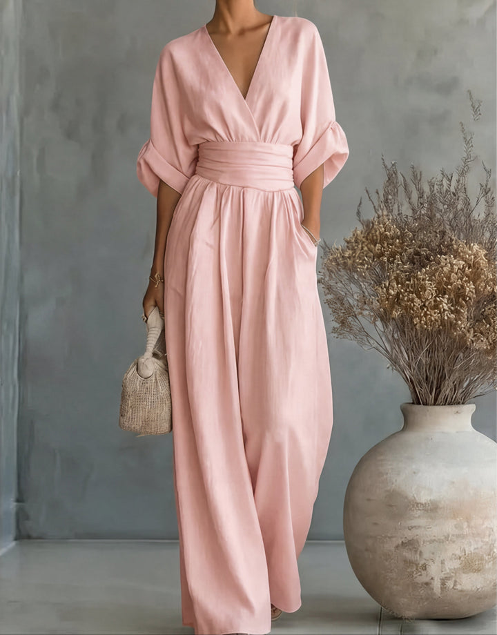 Cecilia | Wide-Leg V-Neck Jumpsuit