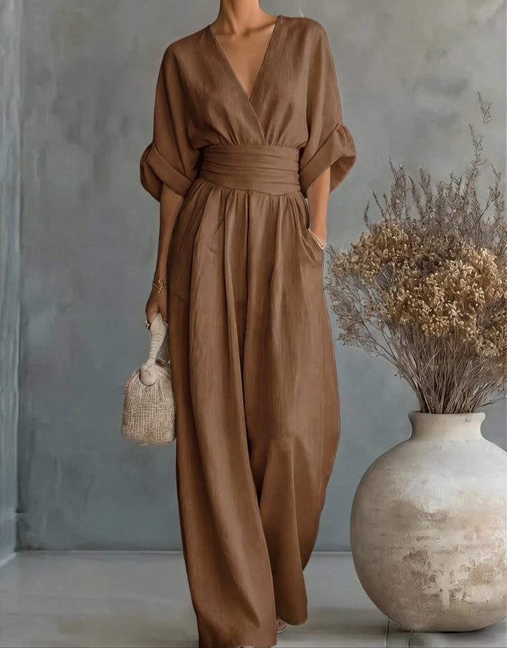 Cecilia | Wide-Leg V-Neck Jumpsuit