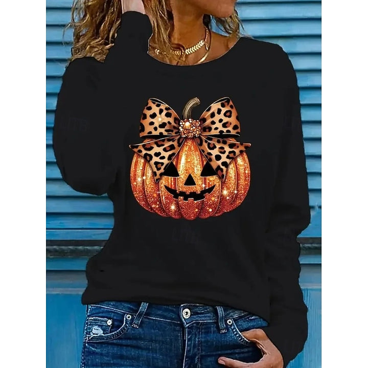 Willow | Halloween Sparkle Pumpkin Long Sleeve Top