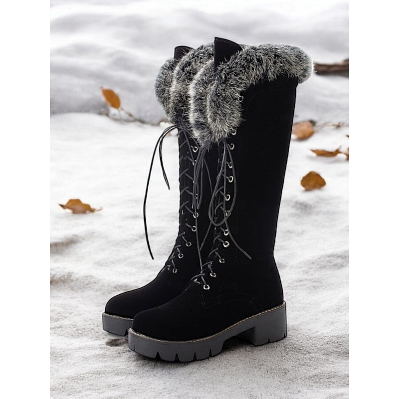 Matilda | Fur-Trimmed Lace-Up Winter Boots