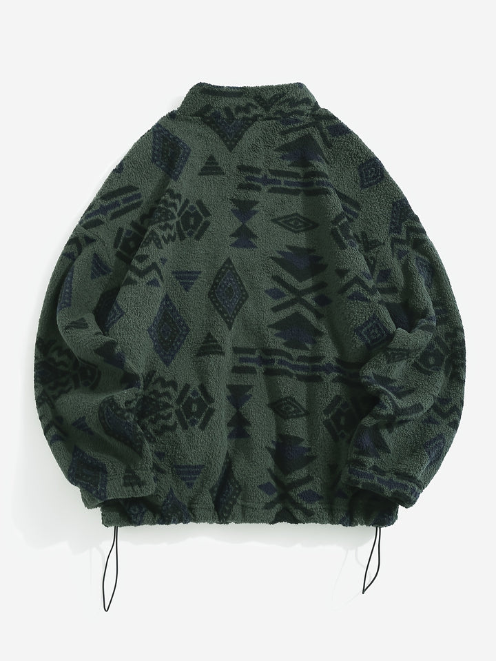 Dahlia | Patterned Plush Zip-Up Jacket