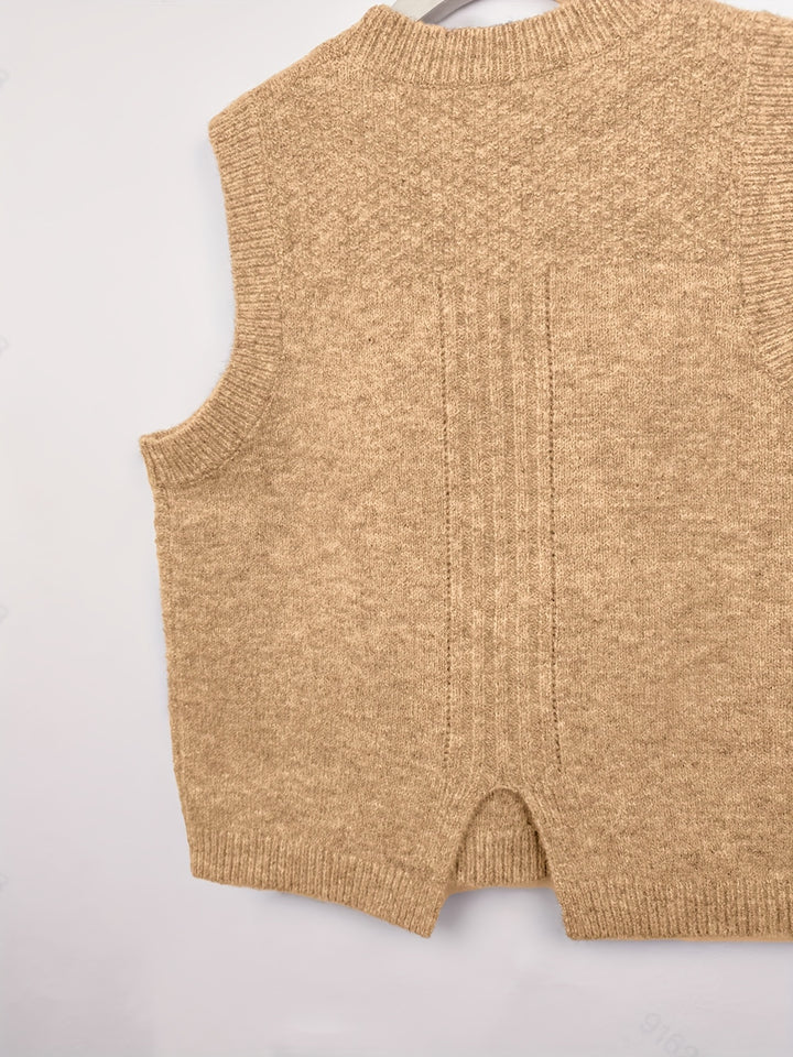 Elaine | Cable-Knit Sleeveless Sweater Vest