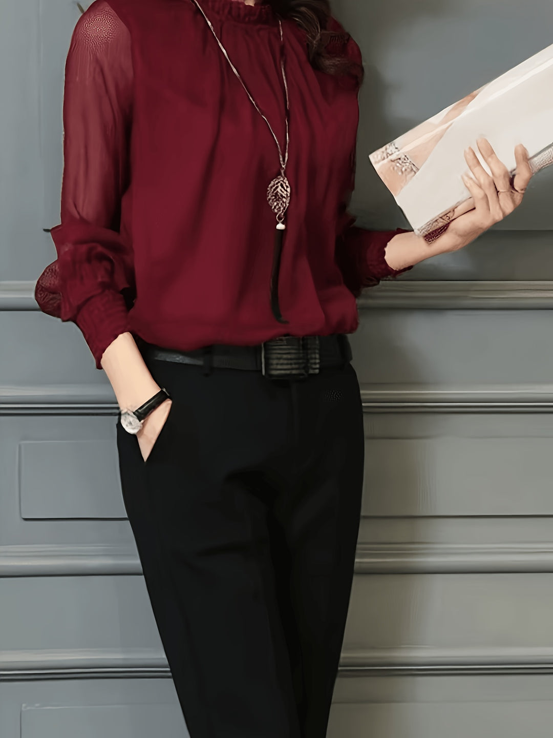 Bernadette | Elegant Stand-Collar Blouse