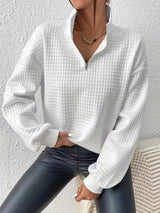 Corinna | Textured Half-Zip Pullover