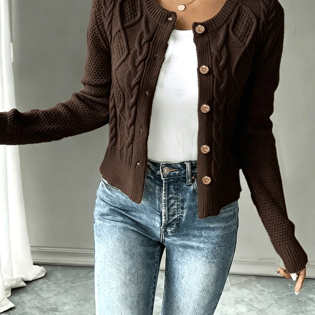 Matilda | Cable-Knit Button-Front Cardigan