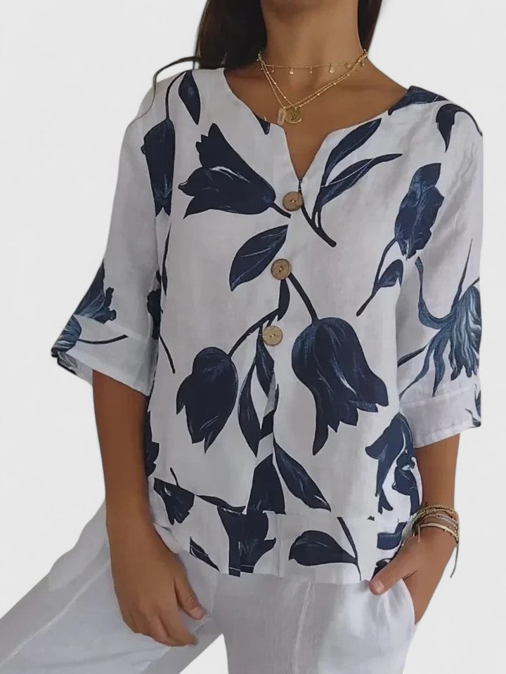 Heather | Relaxed V-Neck Blouse