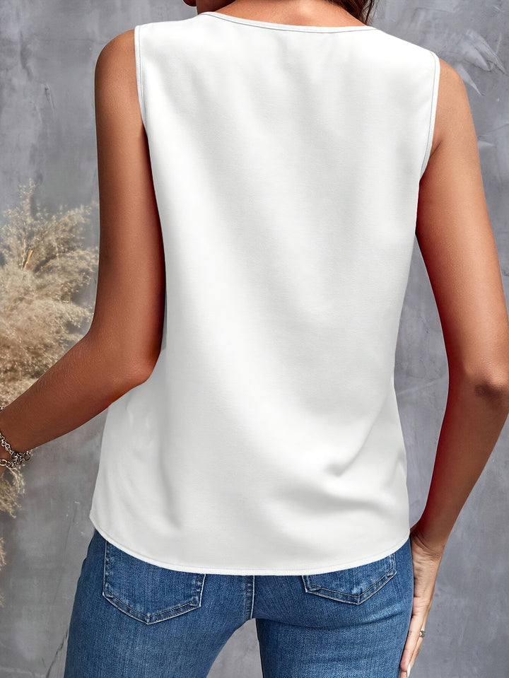 Maeve | Ruffled V-Neck Sleeveless Blouse