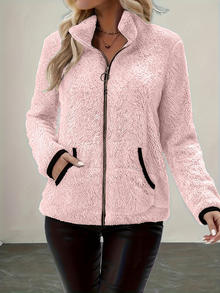 Greta | Cozy Contrast Zip Jacket